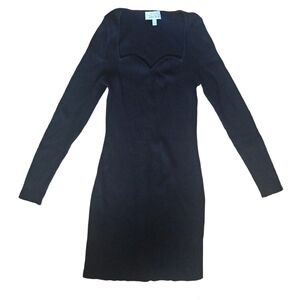 Paris Atelier x & Other Stories Ribbed Knit Midi Dress – Black – US S